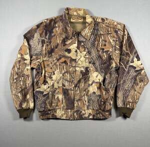 PELLA Vintage Camo Jacket Advantage Fall Leaves Lightweight Full Zip Mens XL Reg